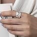 WPPHXY Silver Ring – 925 Pure Sterling Silver Rings - Handmade Rings Adjustable Boho Thumb Band Open Rings for Women