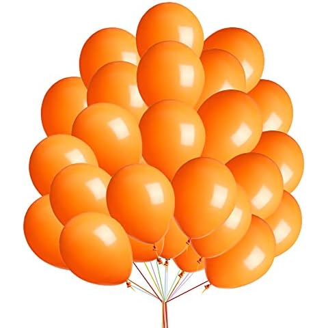 10 inch Party Balloons Birthday Baby Shower Supplies Romantic Wedding Decoration Ceremony Balloons Carnival Decor Celebration Balloons Pack of 50 Orange Balloons Cover