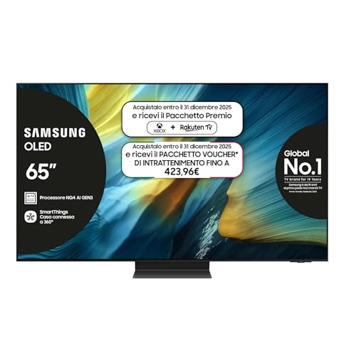 SAMSUNG Smart TV 65'' QE65S95FAEXZT OLED 4K, NQ4 AI Gen4 Processor, 4K AI Upscaling, Glare Free,...