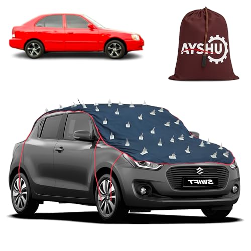 Image of AYSHU Water-Resistant Spike Car Cover for Hyundai Accent Viva - Protects from Dogs, Monkeys, Dust, Sunlight & UV - Full Roof Universal Fit