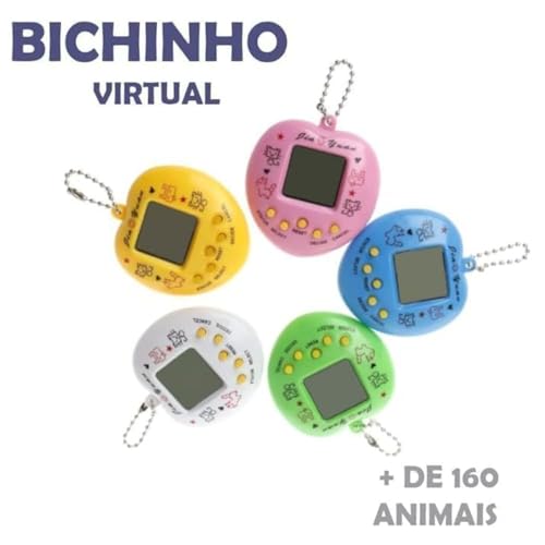 Brinquedo Virtual Tamagoch com 168 Animais, Interativo e Educativo com Tela LCD Colorida (Rosa)