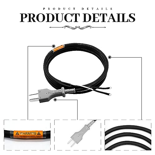 CLUBRALLY Golf Cart 36V Battery Charger Cord with Plug Set, 2 Blade DC Charger Cord for Club Car DS, EZGO and Columbia Electric, OEM#1016433-01