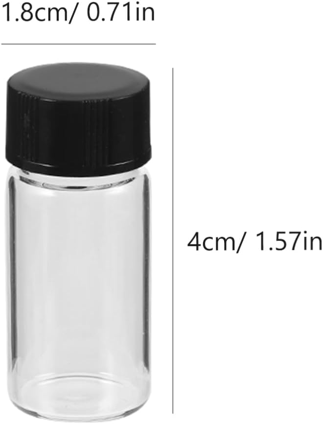 100pcs 5ml Glass Sample Vials with Lids Screw Cap Reagent Bottles for Laboratory Use Leak-Proof Experiment Containers