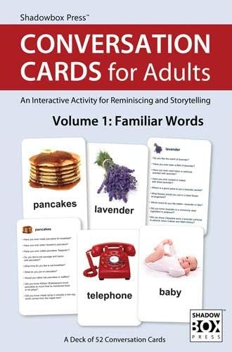Conversation Cards for Adults, Familiar Words: Dementia Activities for Seniors with Memory Loss | Alzheimer’s Products | Reminiscing, Storytelling, Interactive Activity | 52 Cards