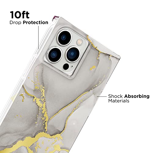 Case-Mate - BLOX Rechteckige Schutzhülle für iPhone 13 Pro Max - Slim - Leicht - 3 Fuß Fallschutz - Nebelmarmor