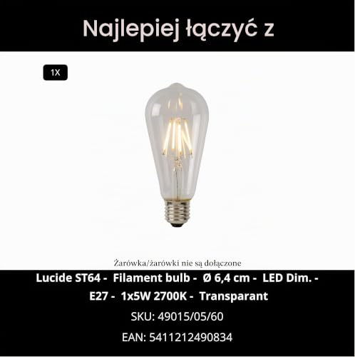 Lucide RÖMER - lampa ścienna - Ø 24 cm - 1 x E27 - beżowa, kremowa, 1 x 32 x 21 cm, 30276/01/38