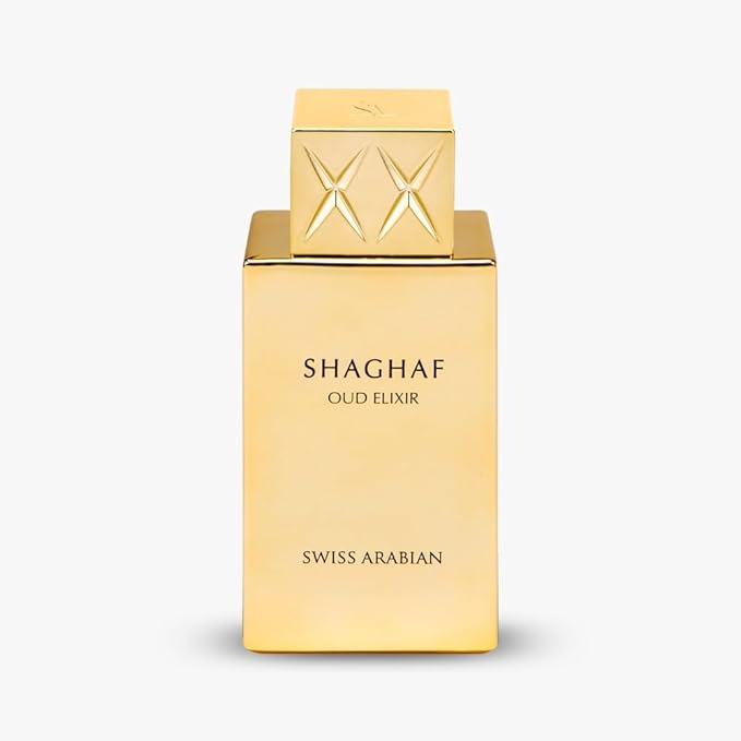 Shaghaf Oud Elixir de Swiss Arabian - Fragancia de Oud, Gourmand y ámbar - Notas de Azafrán - Perfume para Mujeres y Hombres - 75 ml