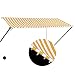 Produktbild vidaXL Markise Einziehbar mit LED Handbetrieben Balkonmarkise Sonnenschutz Windschutz Beschattung Terrasse Garten Außen Rollo 300x150cm Gelb Weiß