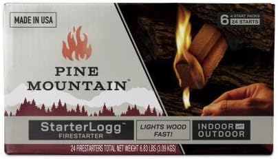 Pine Mountain StarterLogg Select-A-Size Firestarting Blocks, 24 Starts Firestarter Wood Fire Log for Campfire, Fireplace, Wood Stove, Fire Pit, Indoor & Outdoor Use, Red