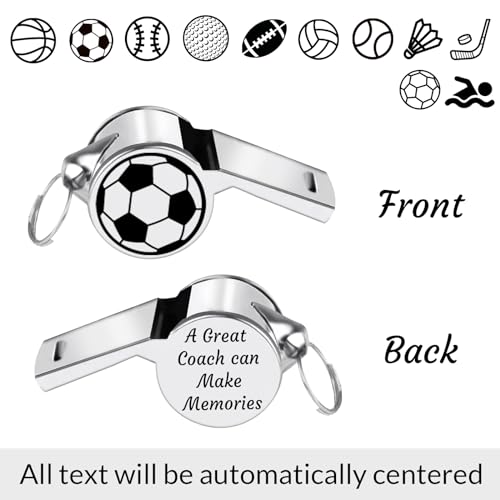 CAMAL Trillerpfeife, Trillerpfeife mit Gravur, Edelstahl Trillerpfeife mit Schlüsselband, für Schule Sportunterricht Schiedsrichter Fußballtrainer, Trillerpfeife Personalisiert
