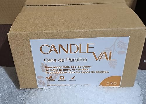 Candleval 2kg Cera De Parafina Premium Fusion 56 58 Ideal Para Fabricar Velas En Moldes Y Frascos