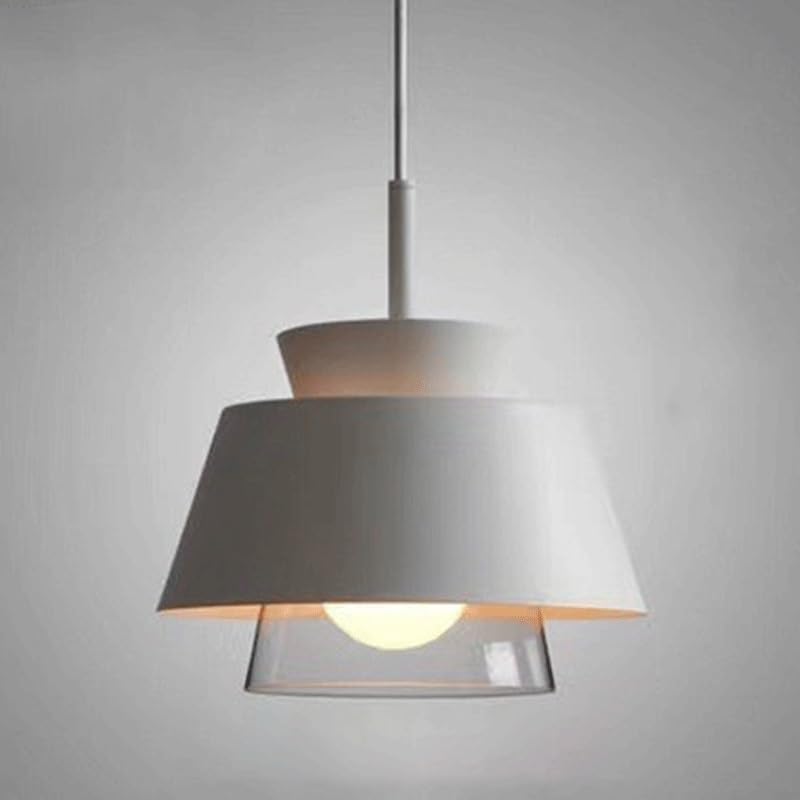 Lampe suspendue E27 en verre blanc lustre moderne réglable pour salon