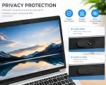 Glissière de couverture de webcam (paquet de 3) – Couverture de confidentialité de caméra ultra fine pour ordinateur portable, MacBook, PC, moniteur, tablette et smartphone, adhésif fort, design facile à glisser, bloque l'accès à la webcam et protège la vie privée, noir