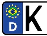 2x Kennzeichen Aufkleber BRASILIEN Nummernschild Sticker (ca.2 cm)
