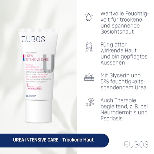 Urea Gesichtscreme Eubos 5% Urea Nachtcreme 50ml für trockene Haut