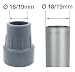 Cantidad 4x: 18/19mm Conteras Virolas De Goma Para Muletas Y Bastones -...