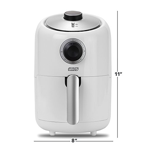 Dash Compact Air Fryer Oven Cooker With Temperature Control, Non-Stick Fry Basket, Recipe Guide + Auto Shut Off Feature, 2 Quart - White #TOP6