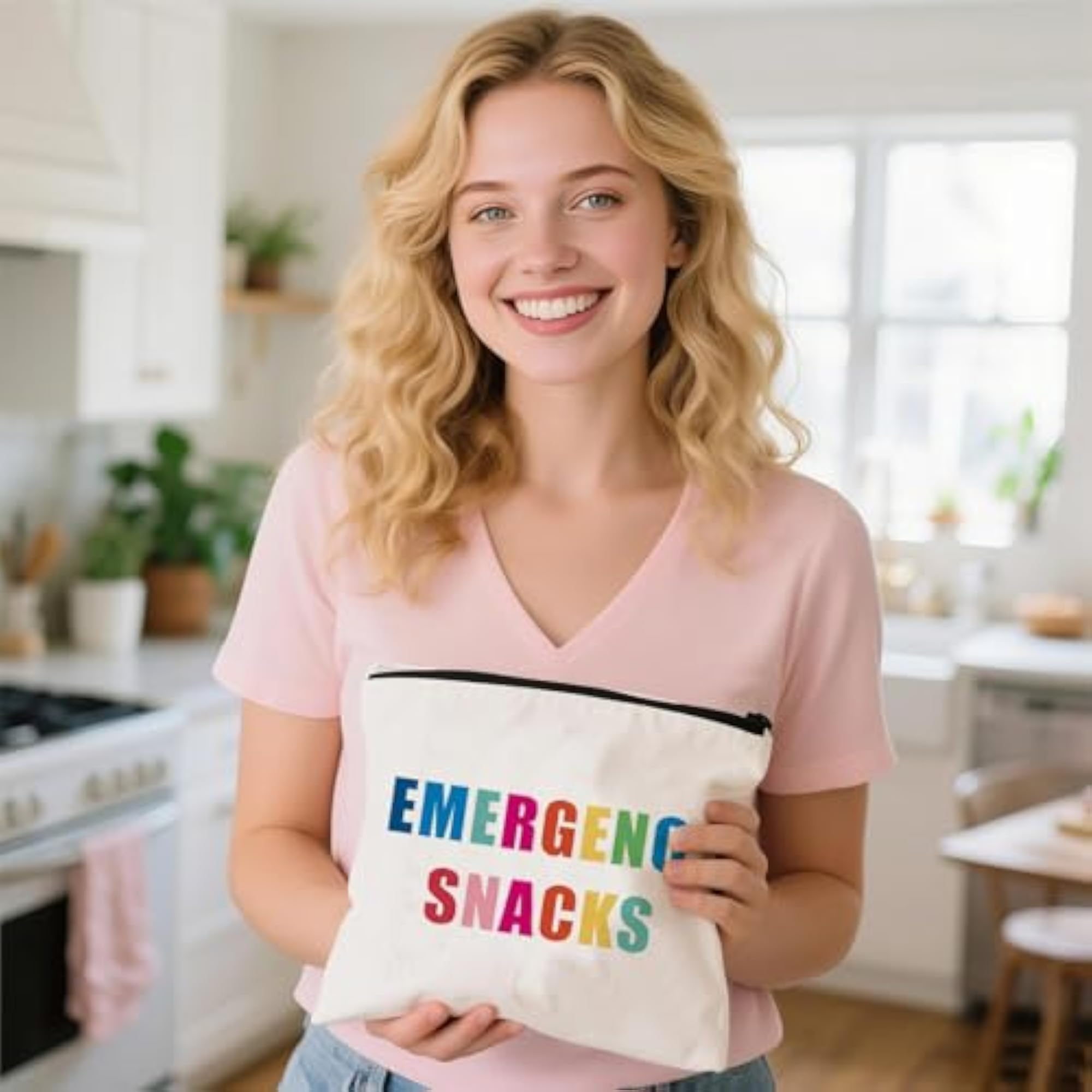Small Canvas Zipper Snack Bag for Toiletries