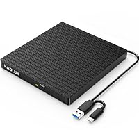 External CD DVD Drive,DVD Player for Laptop,USB 3.0 Slim Portable CD DVD Drive Burner Writer Reader Rewriter Optical External Disk Drive for Laptop Desktop PC Mac OS Windows 11/10/8/7/XP/Vista/Linux