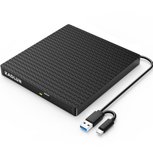 Zewnętrzny napęd DVD CD, USB 3.0 USB C, zewnętrzny napęd CD dla laptopa, komputera stacjonarnego, PC, Macbook, iMac, nagrywarka DVD +/-RW, napęd optyczny, zewnętrzny napęd DVD dla Windows 11/10/8/7/XP