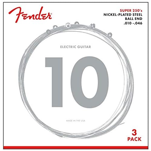 Fender Super 250R NPS Ball End Strings (.010-.046 Gauges) 3-Pack