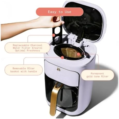 14-Cup Programmable Coffee Maker with Touch-Activated Display, by Drew Barrymore (Lavender)