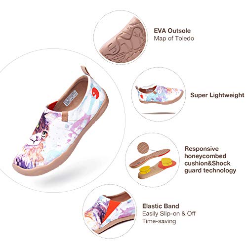 Image of UIN Women's Slip On Shoes Colorful Comfortable Lightweight Art Travel Sneakers Casual Floral Stylish Everyday Loafers