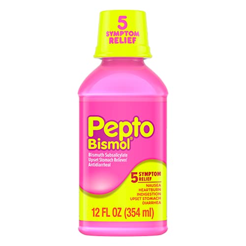 Pepto Bismol Liquid for Nausea, Heartburn, Indigestion, Upset Stomach, and Diarrhea Relief, Original Flavor 12 oz