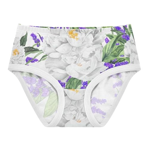Purple Lavender Flowers Girls Underwear Toddlers 2t Cotton Girl Panties Cute Print Briefs Underpants