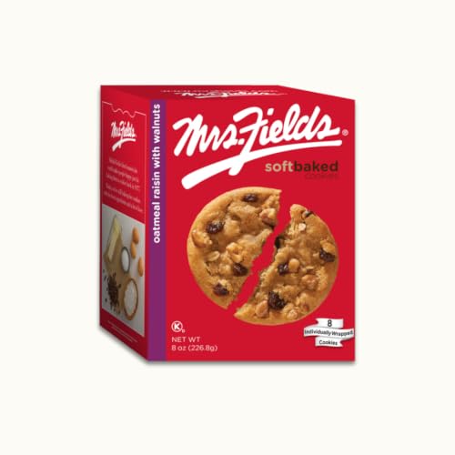 Mrs. Fields Oatmeal Raisin with Walnuts, 8 Cookies (Pack of 2)