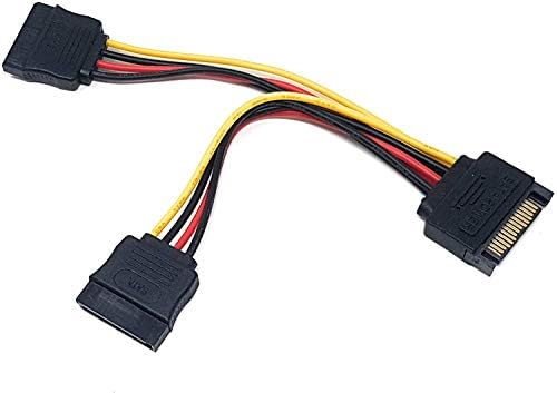 Multibao 15 Pin Sata Male to 2 Sata Female Power Splitter Y Cable 20cm
