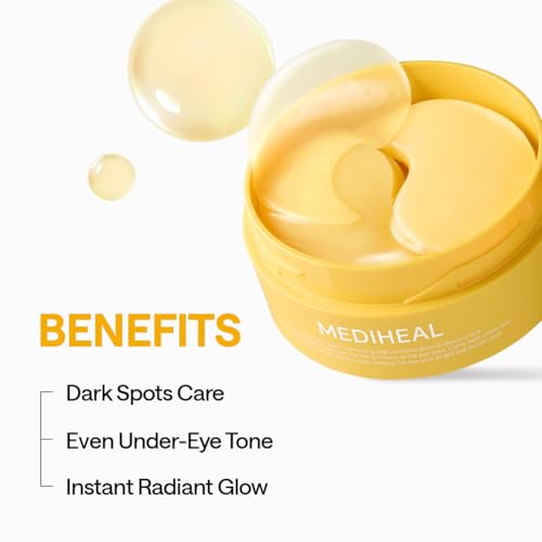 Image of Mediheal Vita Collagen Under Eye Patches for - Korean Hydrogel Eye Pads (60 patches) with 7 Vitamin & 5 Micro Collagen. Moisturizng & Non Irritating Eye Gel Mask. Sealing Cap Included.