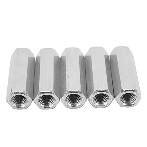 5Pcs Metric Hex Coupling Nuts X 1.75 Pitch 60mm Length 304 Stainless Steel Rod Coupling Nuts