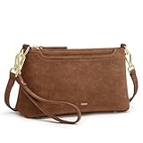 Kattee Genuine Suede Leather Crossbody Bags for Women Trendy, Small Shoulder Purses and Handbags, Clutch Wristlet Wallet with 2 Straps