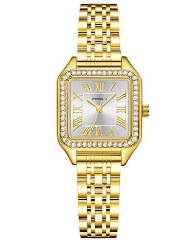 CIVO Reloj Mujer Dorado Pequeño: Acero Inoxidable Moda - Vintage Relojes de Pulsera Analogico de Cuarzo Cuadrado Clásicos para Mujeres y Niñas CIVO Reloj Mujer Dorado Pequeño: Acero Inoxidable Moda - Vintage Relojes de Pulsera Analogico de Cuarzo Cuadrado Clásicos para Mujeres y Niñas