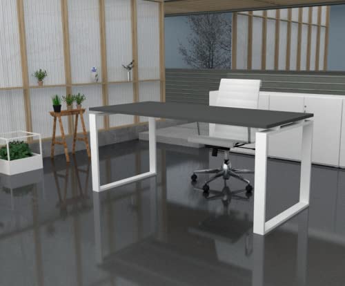 Oficit Mesa De Oficina Ideal Para Teletrabajo, Despachos, Sala De Estudios Y Ordenadores. Con Gran Amplitud Para Dar Mas Comodidad, Marco Cerrado Blanco. 180x80, Gris Grafito Oficit Mesa De Oficina Ideal Para Teletrabajo, Despachos, Sala De Estudios Y Ordenadores. Con Gran Amplitud Para Dar Mas Comodidad, Marco Cerrado Blanco. 180x80, Gris Grafito