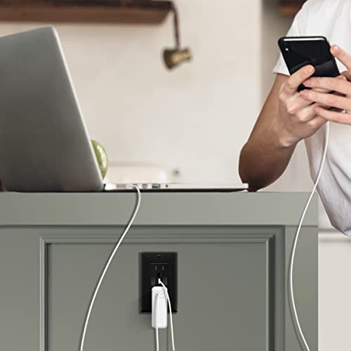 Topgreener Usb Outlet, 3-Port Type C Usb Wall Outlet, 15 Amp Tamper-Resistant Receptacle Plug, Charging Power Outlet With Usb Ports, Ul Listed, Tu21536Ac3-Bk-2Pcs, Black, 2 Pack #TOP5