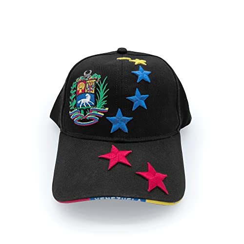 Z Zelvox Venezuelan Classic Baseball Cap Unisex Adjustable Peaked Sandwich (Gorras Clasicas de Venezuela) (Black)(1 UND)