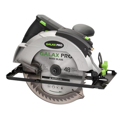 GALAX PRO Sega circolare, sega circolare da 1400 W, 5500 giri/min, taglio 62 mm (90 °), 42 mm (45 °), lama 185 mm, guida metallo, motore in rame puro, legno, metallo sottile, plastica/GP76321L