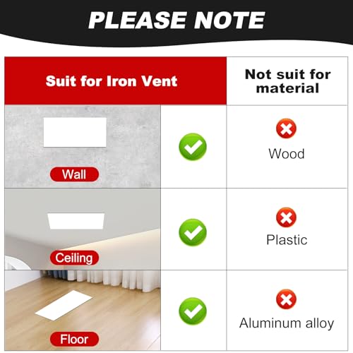 Magnetic Vent Covers, 8\" x 15.5\", 2 Pack Strong Air Vent Covers for Home Wall, Floor, Ceiling Vents Air Register, RV, Home HVAC and AC Vents, Magnetic Vent Cover for Ceiling Iron Register by Thaibear