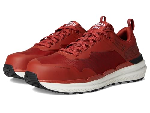 KEEN Utility Speedworks - Tenis de trabajo para hombre (puntera de fibra de carbono), Rojo ocre/negro, 41 EU