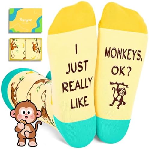 HAPPYPOP Funny Socks for Men Women - Dinosaur Monkey Octopus Raccoon Bee Penguin Lover Gifts