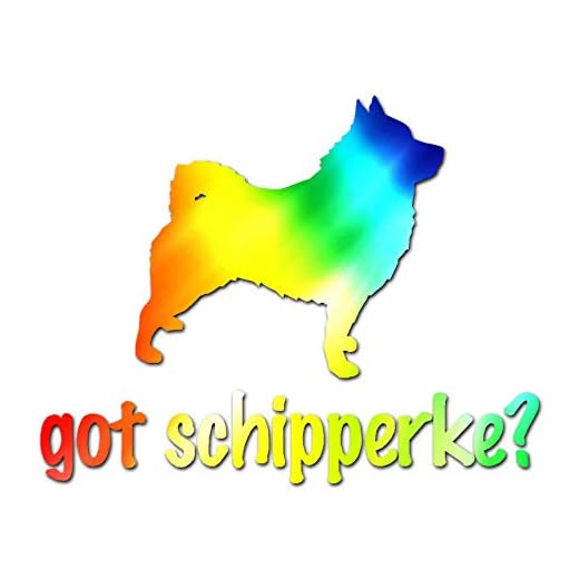 Got Schipperke ? Dog Breed - Vinyl Decal Sticker - 4.85" x 3.75" - Tie Dye