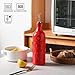 Sweejar Large Olive Oil Dispenser Bottle with Spout, 24 Oz Ceramic Oil Dispenser for Kitchen, Relief Opaque Cruet, Container for Cooking, EVOO, Vinegar, Pack of 1 (Red)