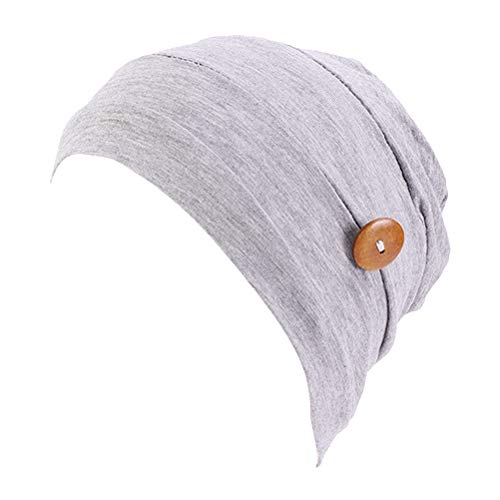 HEALEEP Tapa Anti-estrangulamiento para Mujer Gorro de Quimioterapia de Algodón Modal con Botón Antideslizante para Usar con Mascarilla Mascarilla No Incluida