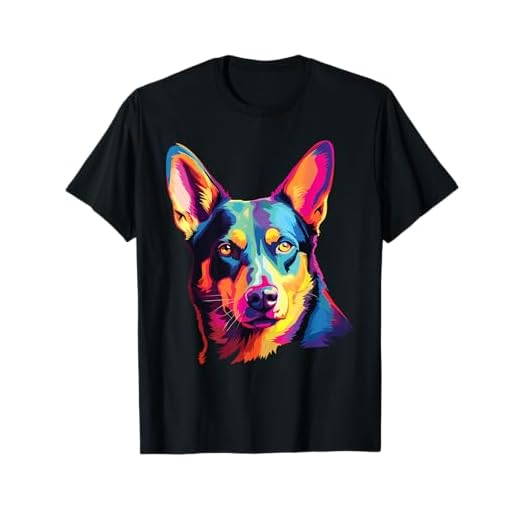 Watercolor Colorful Australian Kelpie Dog T-Shirt