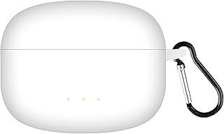 جراب حماية سيليكون متوافق مع سماعات فري بودز 3 من اورايمو مزود بخطاف تعليق لون ابيض