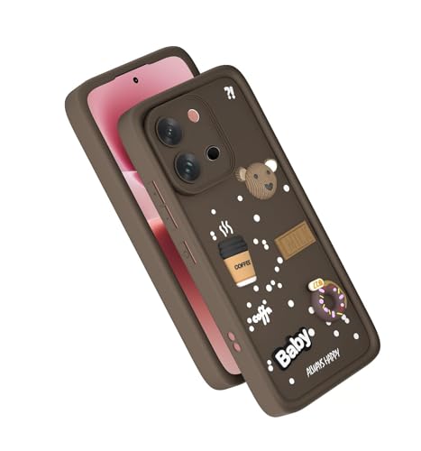 Image of Bintage Ball Bear| Donut| Milk Cake| Baby| Coffee Rubber Case Full Body & Camera Protection Back Cover Compatible for Vivo Y51 Pro 5G - Brown