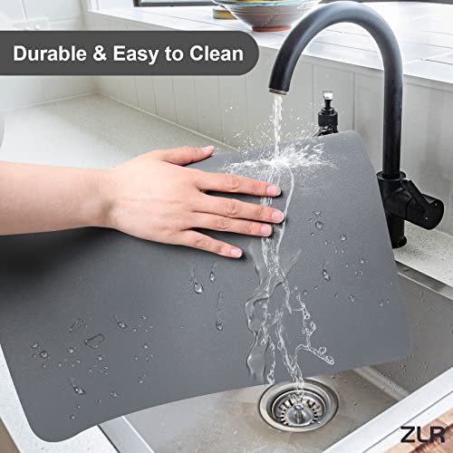Zlr Coffee Mat - 12" X 20" Middle Kitchen Absorbent Mat For Countertop - Easy To Clean Coffee Bar Mat For Coffee Machine, Coffee Maker, Espresso Machine - Gray #TOP4