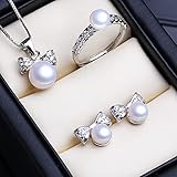 ❁ El diseño lo hace único. Elegante y lindo juego de joyas de perlas para todos, lleno de vitalidad, dulce y agradable. Artes y artesanías delicadas y de buena calidad.